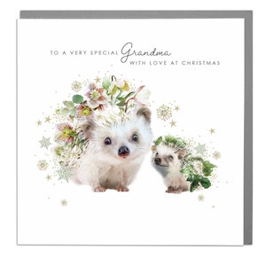 Hedeghogs Grandma Christmas Card by Lola Design