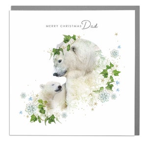 Papà orso polare Buon Natale biglietto di auguri per le vacanze