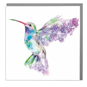 Hummingbird Blank art greeting card -  Birthday card, Art Greeting Cards