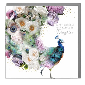 Dochter Happy Birthday Peacock Card van Lola Design