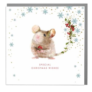 Mouse Cute Christmas Card, Christmas Mouse, xmas card
