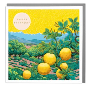 Cartão de feliz aniversário de Lemon Grove por Lola Design