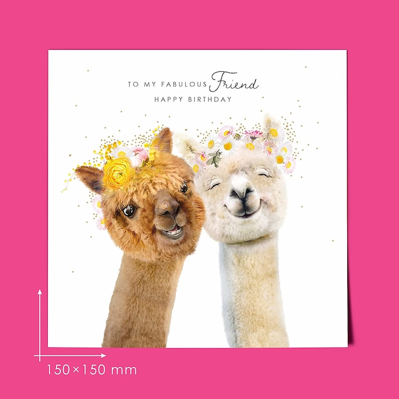 Fabulous Friend Alpaca birthday card for best friends image 4