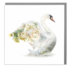 Blanco kunstwenskaart Zwaan van Lola Design