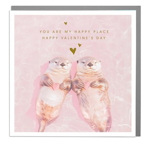 Sea Otters - You're My Happy Place - Valentijnsdagkaart van Lola Design