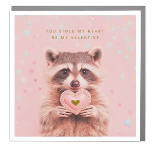 Waschbär - Stola My Heart - Valentinstagskarte von Lola Design