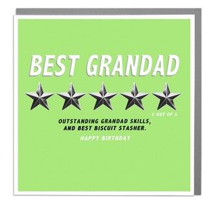 Tarjeta de feliz cumpleaños de cinco estrellas del abuelo