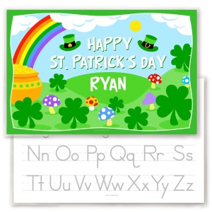 Saint Patrick&#39;s Day Personalized Placemat for Kids, Laminate Placemat