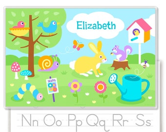 Spring Personalized Placemat for Kids, Laminated Placemat