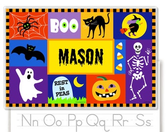 Personalized Halloween Placemat, Kids Placemat, Ghost placemat, Pumpkin Placemat, Halloween Witch, Halloween Table, Halloween Party