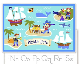 Pirate Personalized Placemat- Olive Kids Custom Placemat for Kids - Personalized Gift for Kids