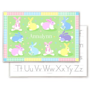Easter Bunnies Personalized Placemat for Kids, Easter Gift for Kids, Laminated Easter Place Mat