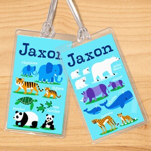 Kid&#39;s Personalized Endangered Animals Name Tag Set