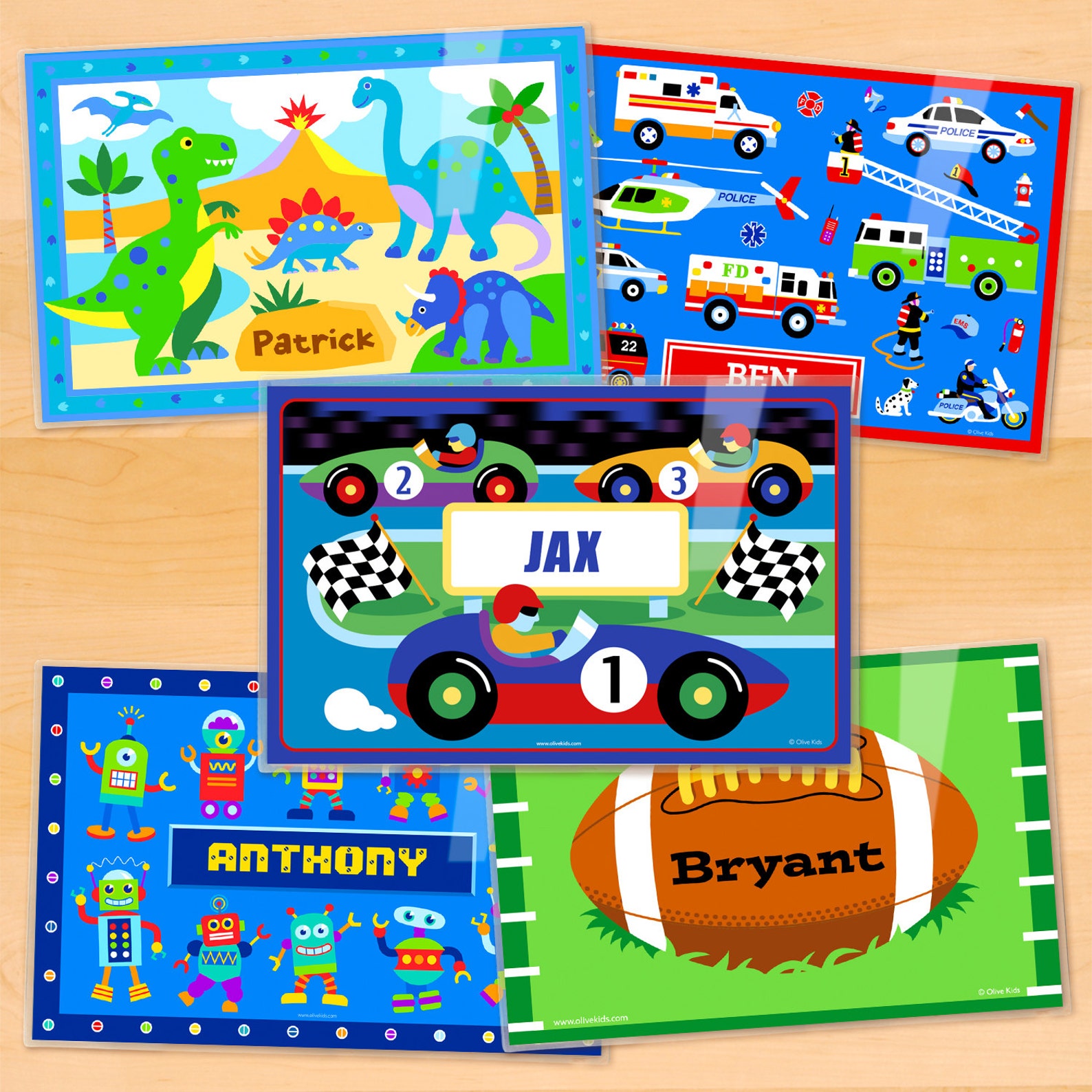 Boys Personalized Placemats Laminated Mealtime Placemat Set Etsy