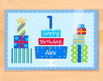 Personalized Birthday Placemat, Kids Placemat, First Birthday, Happy Birthday Placemat, Laminated Placemat, Birthday Gift, 2nd Birthday, Boy