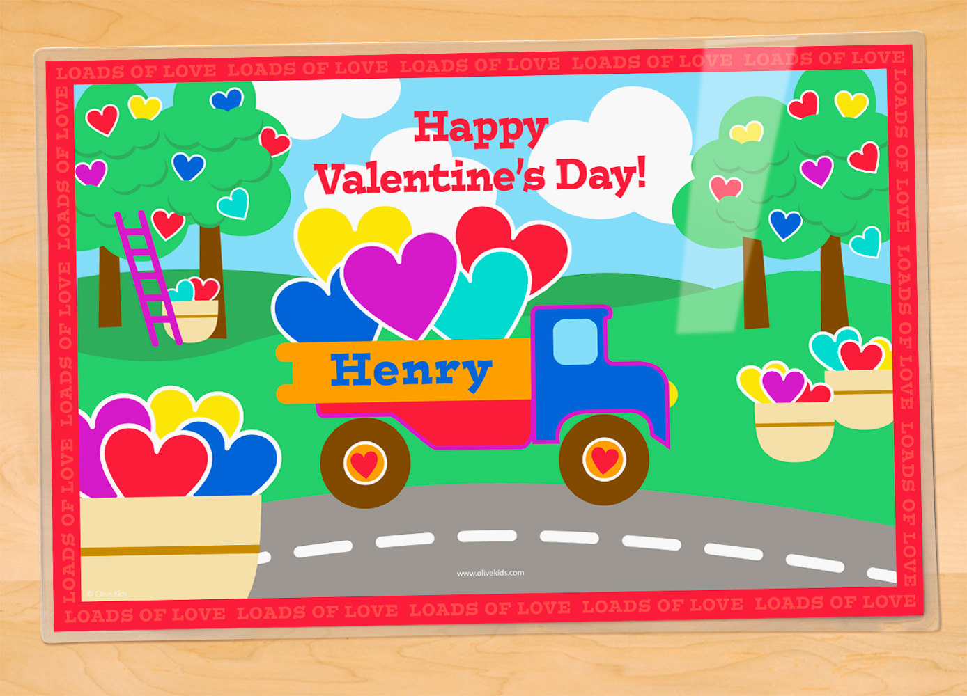 Personalized Valentine Placemat with a truck Etsy