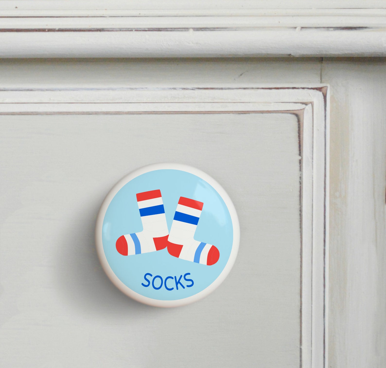 Boys Socks Drawer Knobs Set of 2 Knobs Dresserz Kids Drawer Etsy