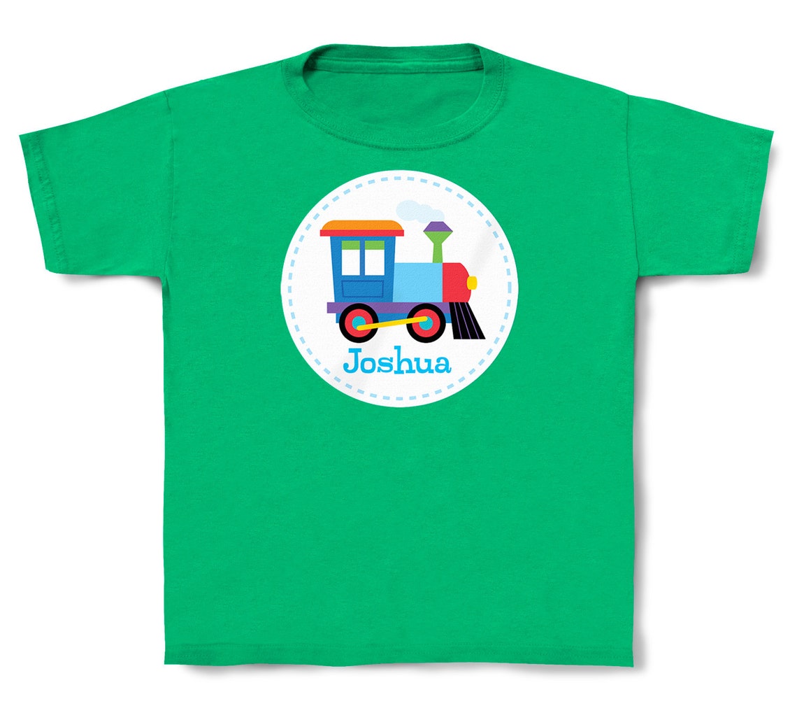 Personalized Kids train Tshirt. Cotton. Toddler and Etsy