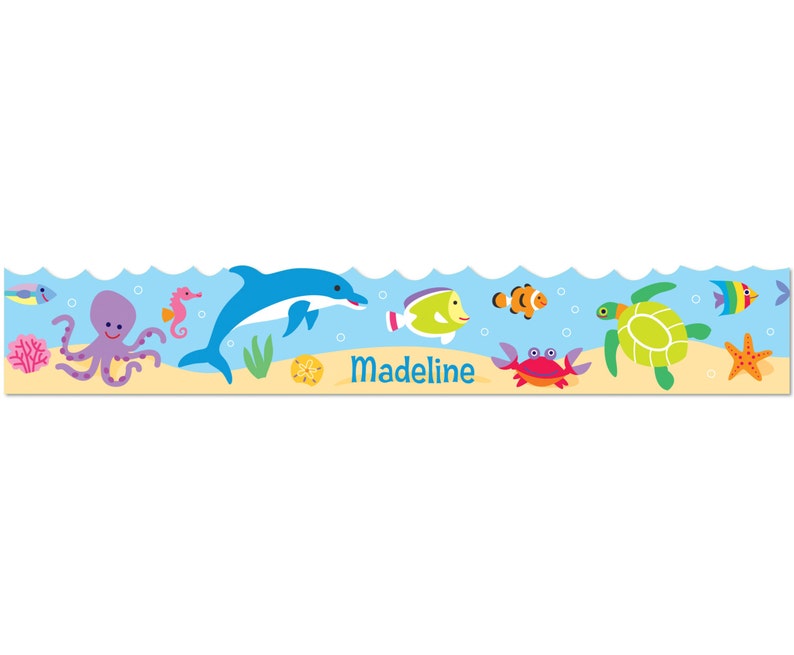 Olive Kids Personalized Ocean Peel and Stick Wall Border