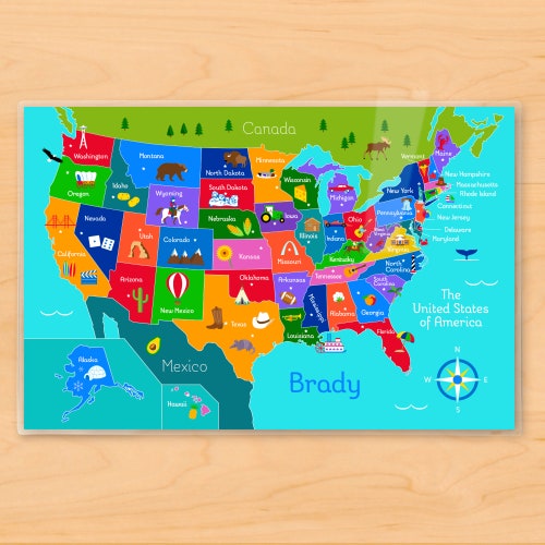 Kids Placemat Map Personalized