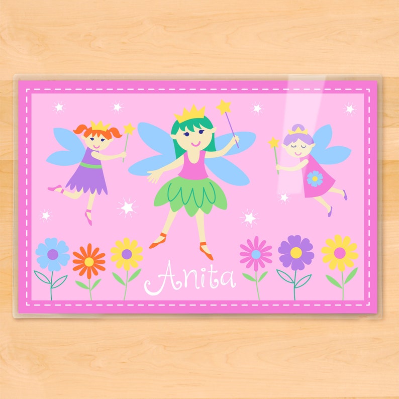 Girls Personalized Placemats Laminated Mealtime Placemat Set Etsy