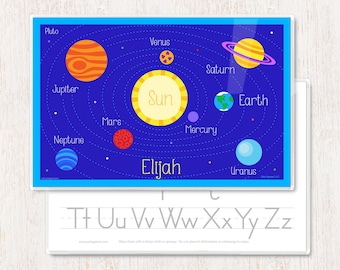 Planets Personalized Celestial Placemat for Kids