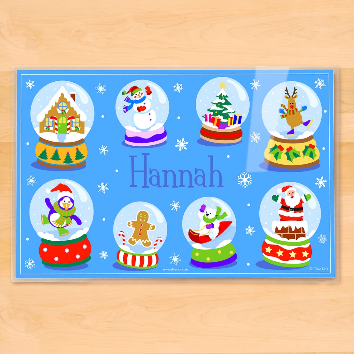Kids Personalized Christmas Placemats Laminated Mealtime Set Etsy