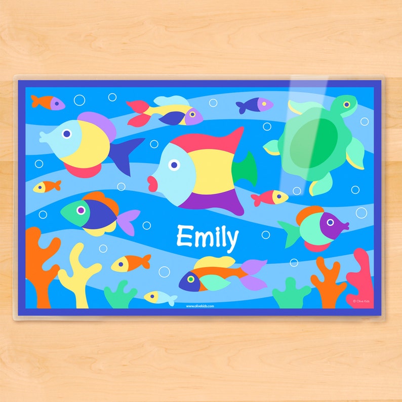 Fish Placemat Mealtime Placemat Set Of 3 Ocean Placemat Pirates Placemat Boys Personalized Ocean Placemats Great Birthday Gift