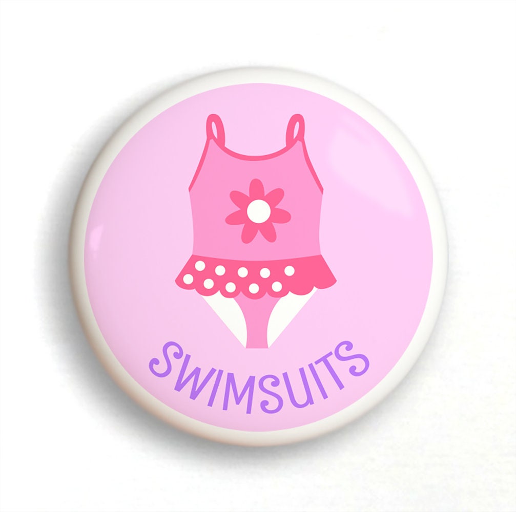 Girls Swimsuit Drawer Knobs, Set of 2 Knobs, Dresserz Kids Bathing Suit ...