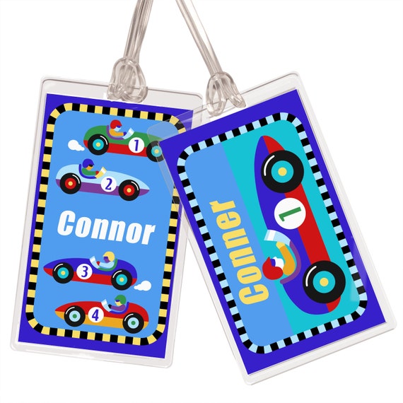 kid-s-personalized-race-car-name-tag-set-etsy