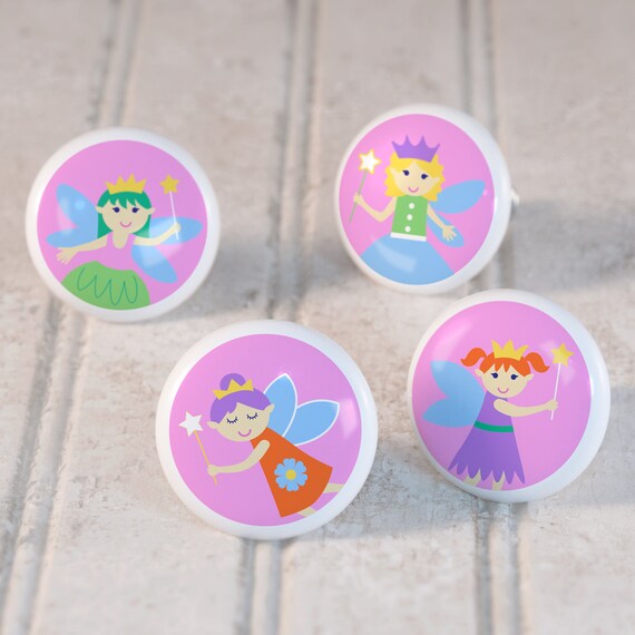 Kids Fairy Princess Drawer Knobs Ceramic Drawer Knobs Etsy