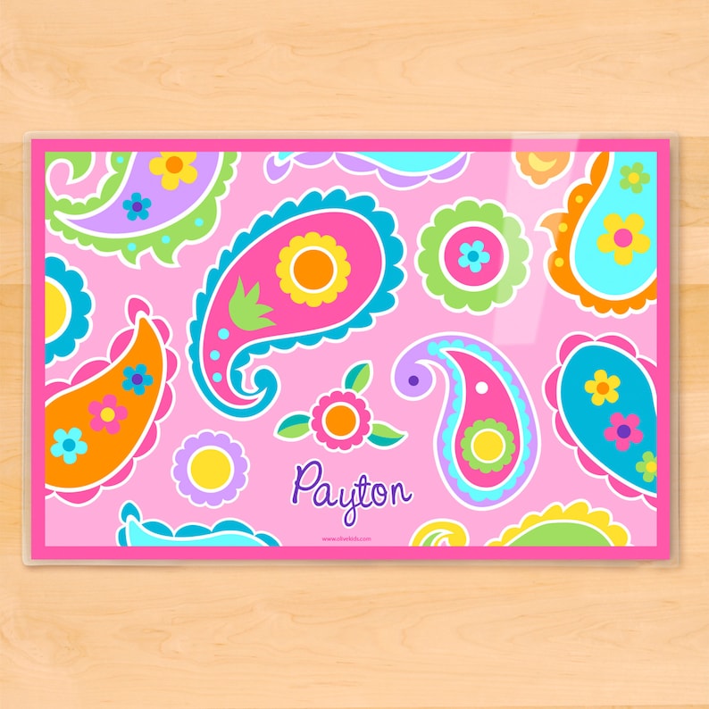Girls Personalized Placemats Laminated Mealtime Placemat Set Etsy