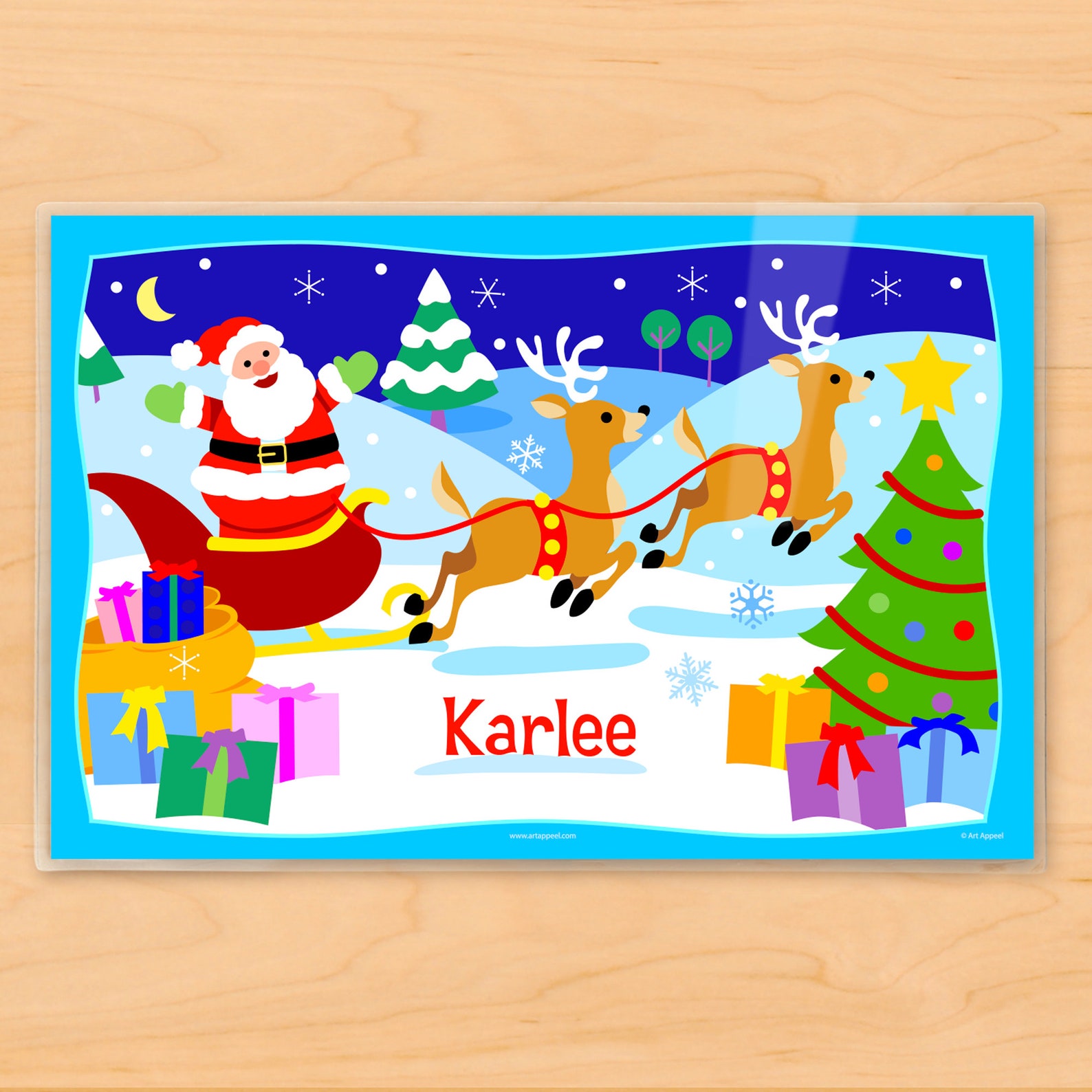 Santa Personalized Christmas Placemat Kids Placemat Etsy