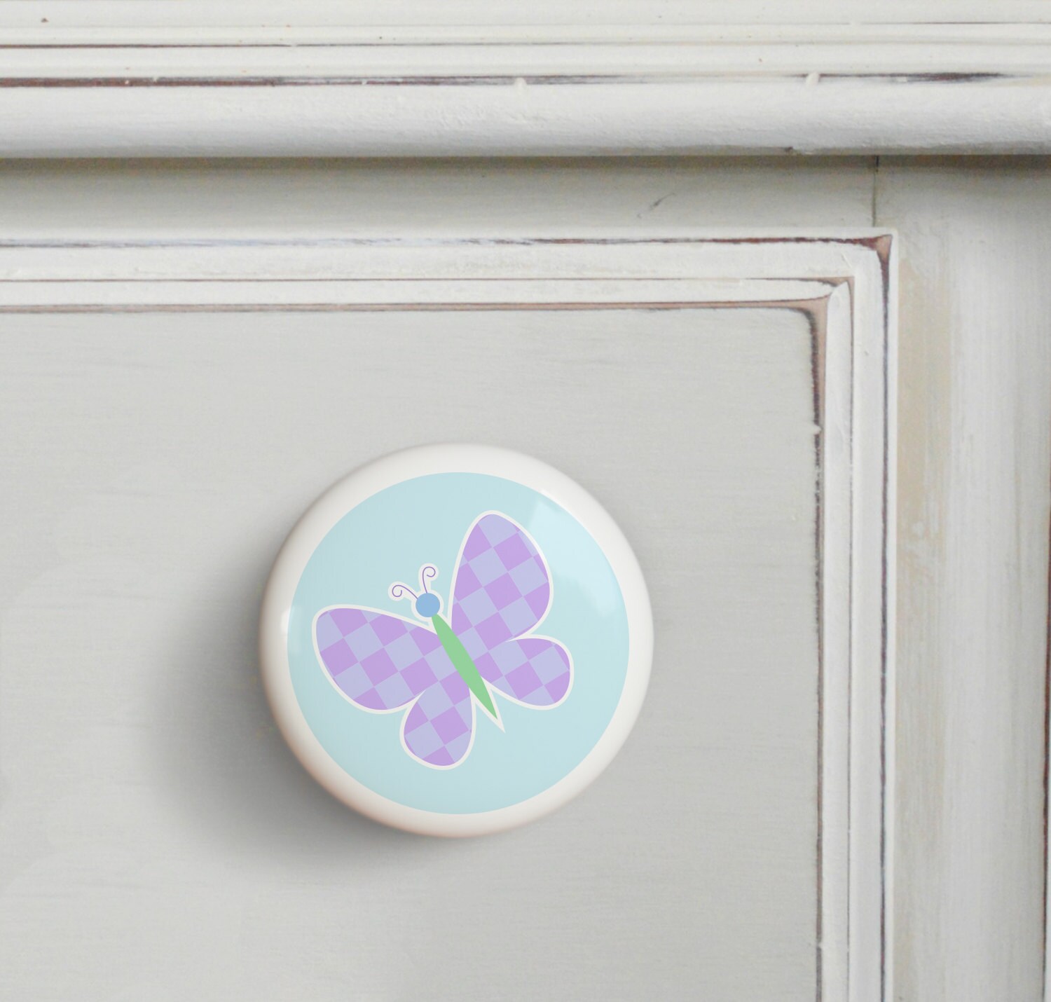 Kids Butterfly Garden Drawer Knobs Ceramic Drawer Knobs Etsy