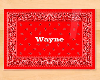 Personalized Kids Bandana Placemat, Laminated Placemat