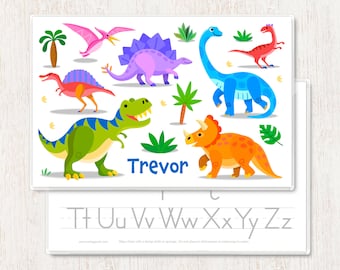 Mantel individual de dinosaurio personalizado: mantel infantil laminado