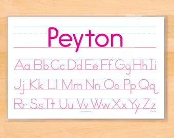 Personalized Alphabet Placematfor Girls, Pink Educational Placemat