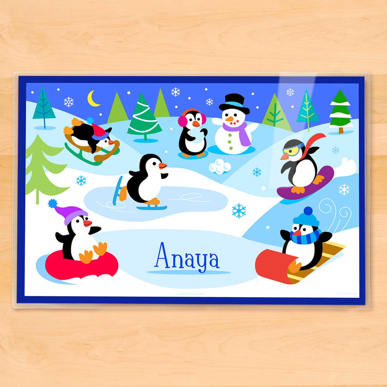 Kids Personalized Christmas Placemats Laminated Mealtime Set Etsy