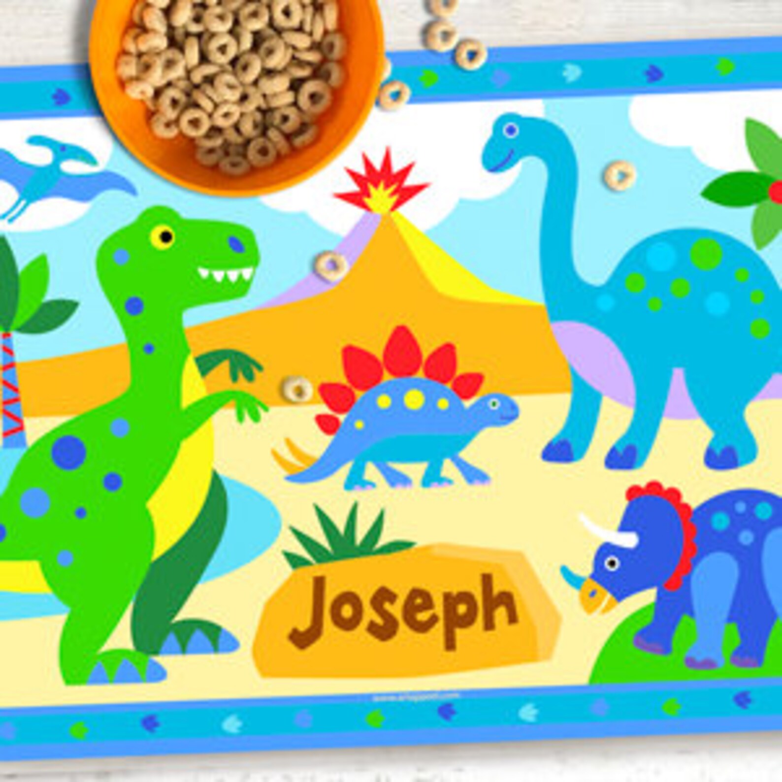 Personalized Kids Dinosaur Placemat for Kids Laminated - Etsy