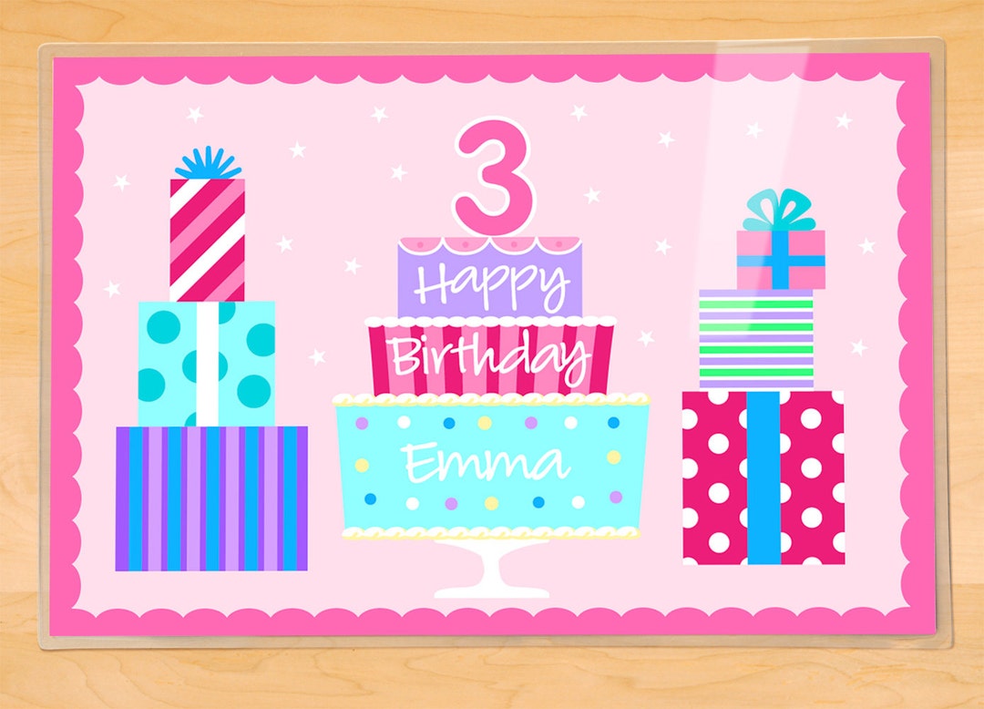 Personalized Birthday Placemat, Kids Placemat, First Birthday, Happy Birthday Placemat, Custom