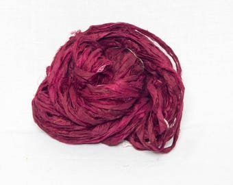 Worm Goo Sari Silk Kettle Dyed Yarn in Cabernet