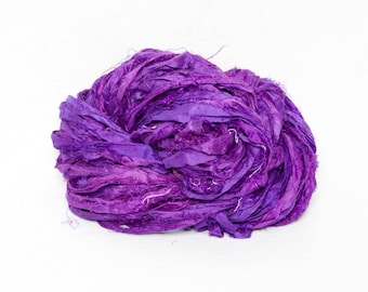 Sari Silk Kettle Dyed Gorgeous Shades of Purple