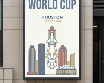 Plakat Houston – Gospodarz Mistrzostw Świata 2026 • Stadion NRG • Grafika HOU do druku