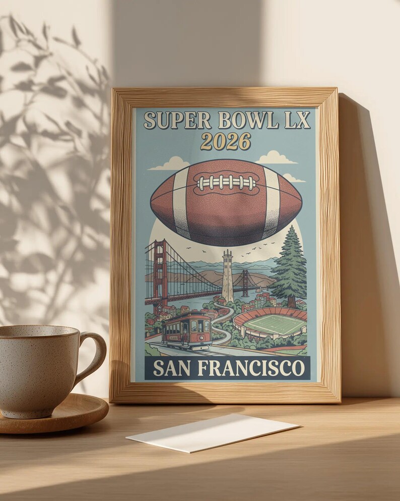 Super Bowl LX Poster · 2026 Football Wall Art · Digital Download Print ...