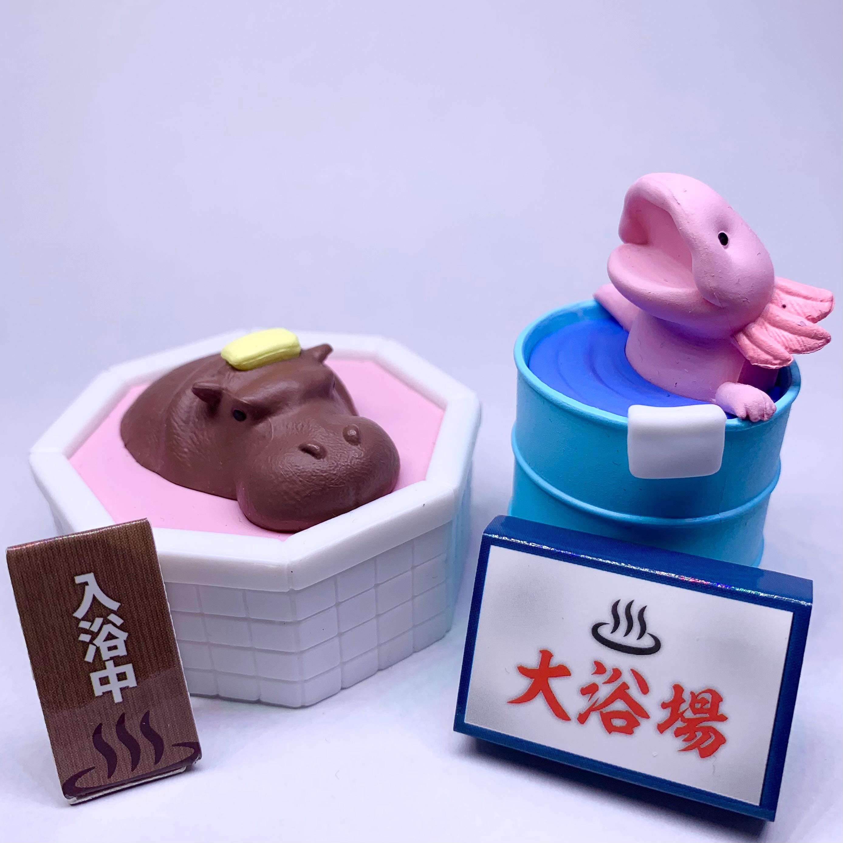 Japanese Onsen Animal Gacha Figures Set | Kawaii Mini Toys - Etsy