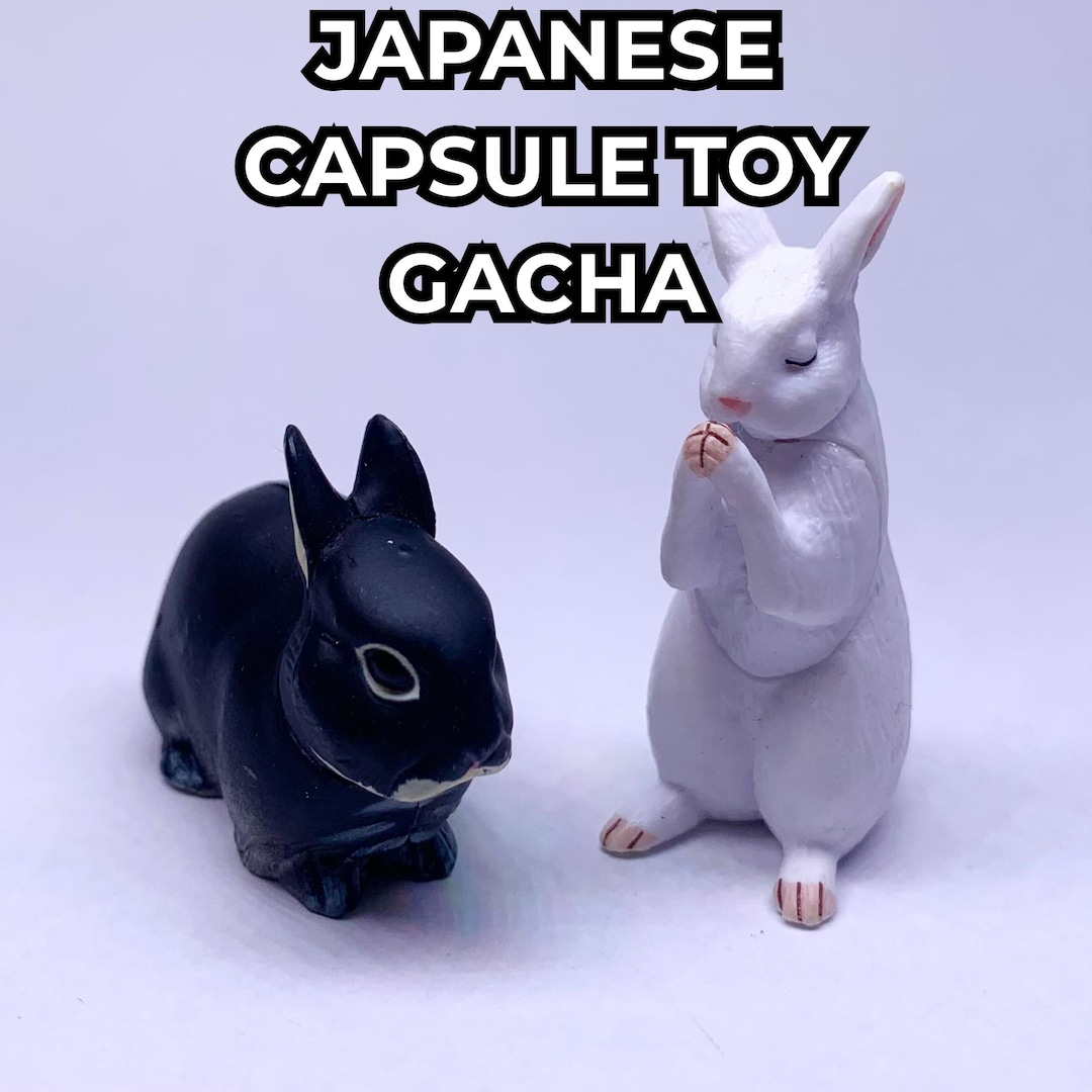 Black Rabbit Functional Set Rabbit Mini Figure Set Black White Animal Figurines Desk Display - Etsy