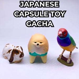 Juego de 3 figuras de animales Gashapon Mini juguetes coleccionables imagen 1