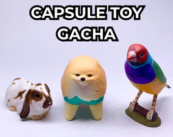 Juego de 3 figuras de animales Gashapon Mini juguetes coleccionables