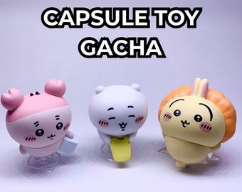 Figura de Chiikawa Gacha (juego de 3) / Juguete cápsula japonés kawaii coleccionable
