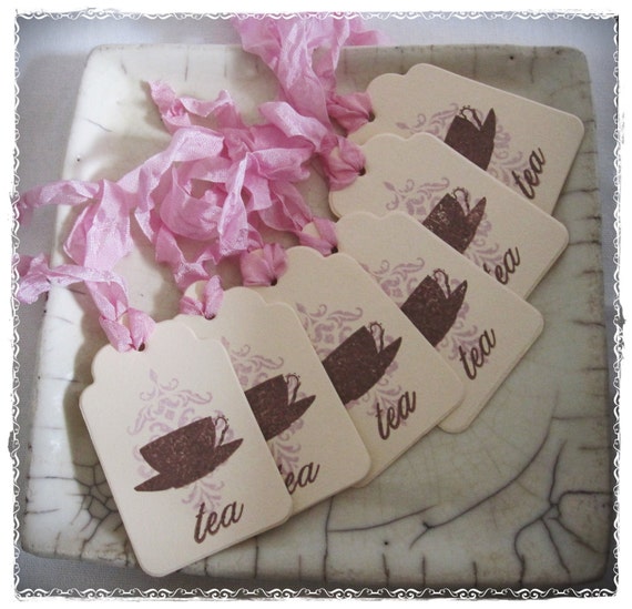 Items similar to Tea Party Theme Collection Gift Tags Set of 6 on Etsy